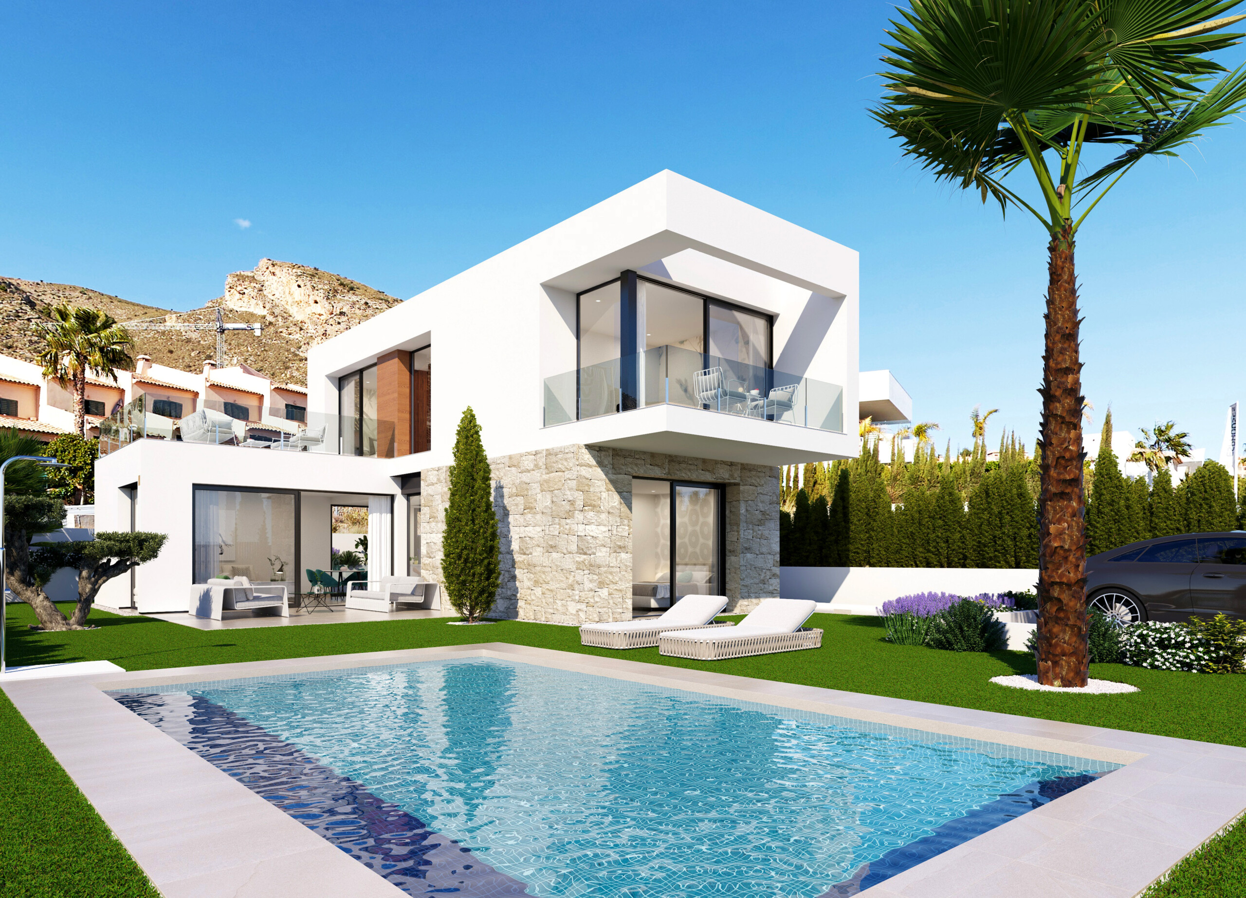 Новый жилой комплекс в Финестрат Сьерра Кортина:  Seaview 6 (Отдельные виллы)